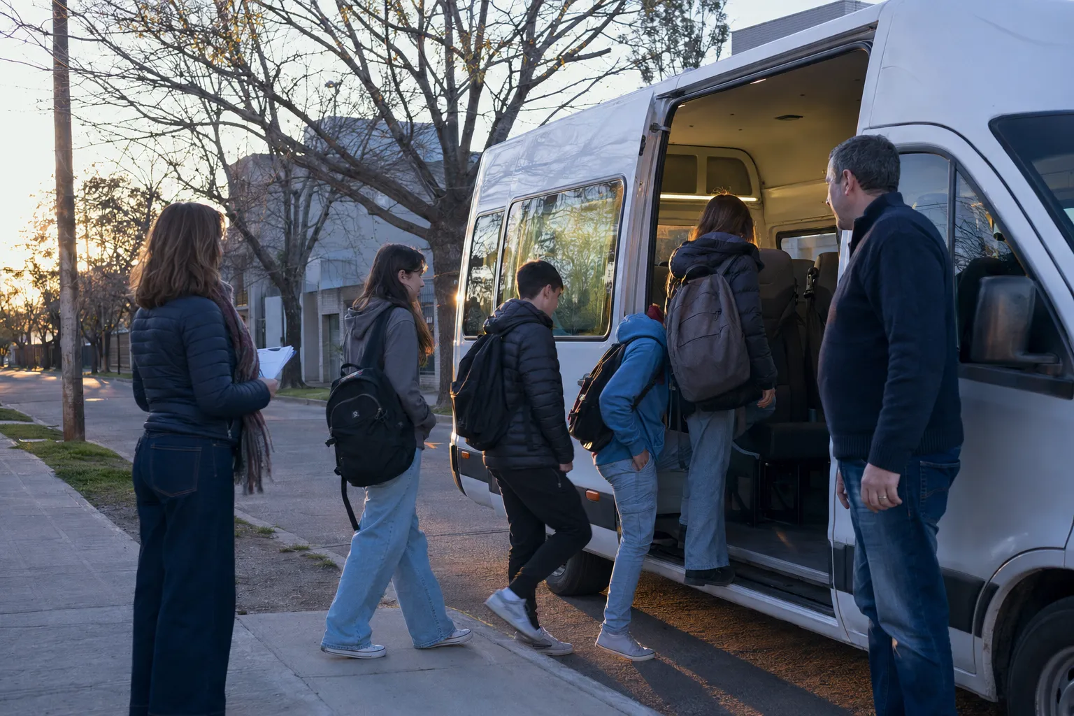 Estudiantes suben al transporte acordado después del festejo UPD