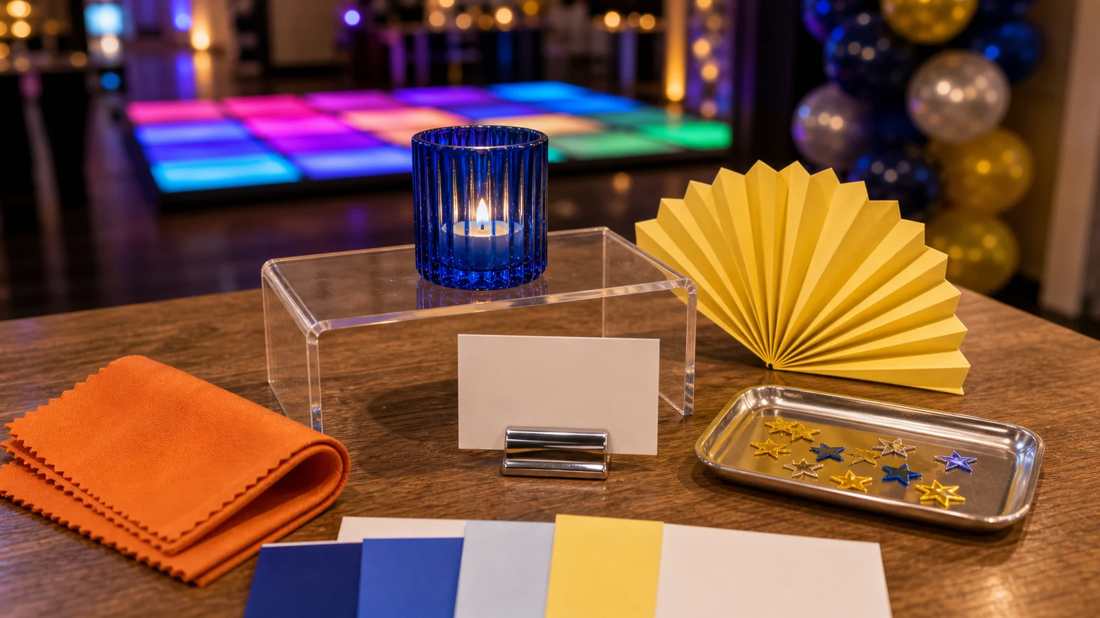 Materiales para centro de mesa de 15 con acrílico y color