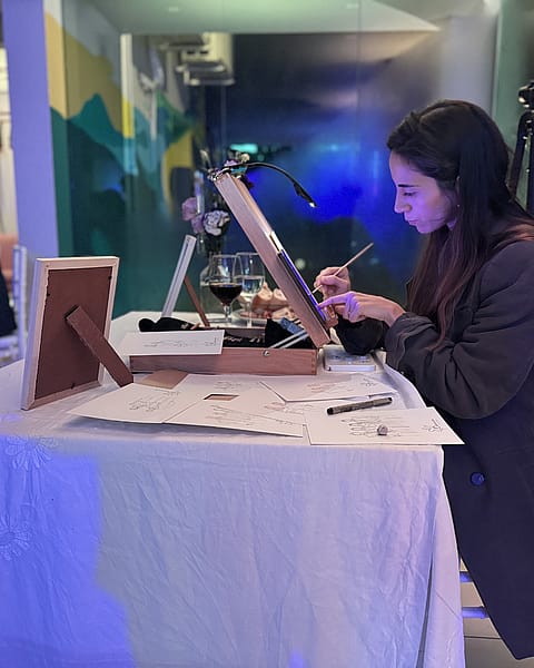 Arte en vivo - Live Art en acuarela para Invitados 5
